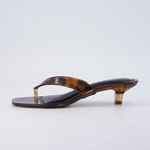 Cushionaire Riot Jelly Thong Kitten Heels for Women | Glossy Elegant Style Heels with Low Heel Design | Soft Comfortable Feel for Everyday Dressy Wear