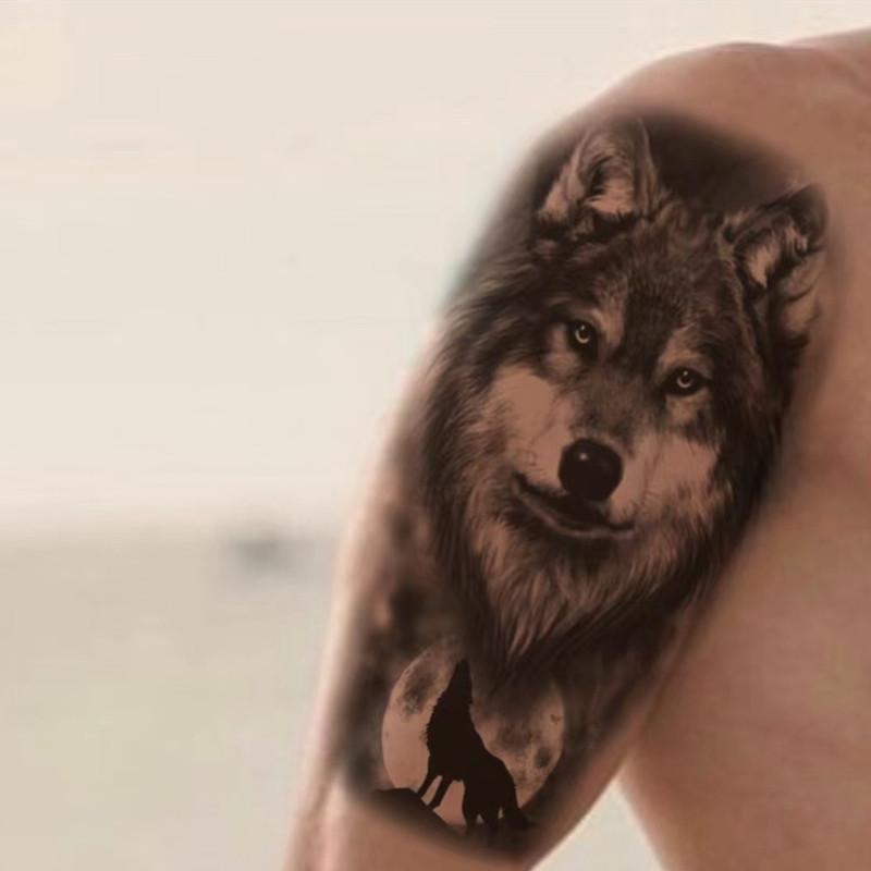 Waterproof Wolf Temporary Tattoo Stickers (6-Pack: 2 Singles, 4 Random Designs) - Retro, Fashion Styles for Adults, Long-Lasting, Realistic Xqb-444 Temporary Tattoos