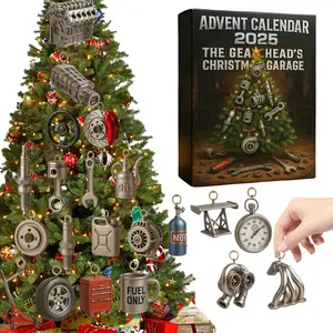 Advent Calendar 2025: The Gearhead’s Christmas Garage, 24 Days of Miniature Car Parts & Tools with Holiday Gifts for Car Enthusiasts, Automotive Christmas Countdown for Cars Lovers, Mechanics