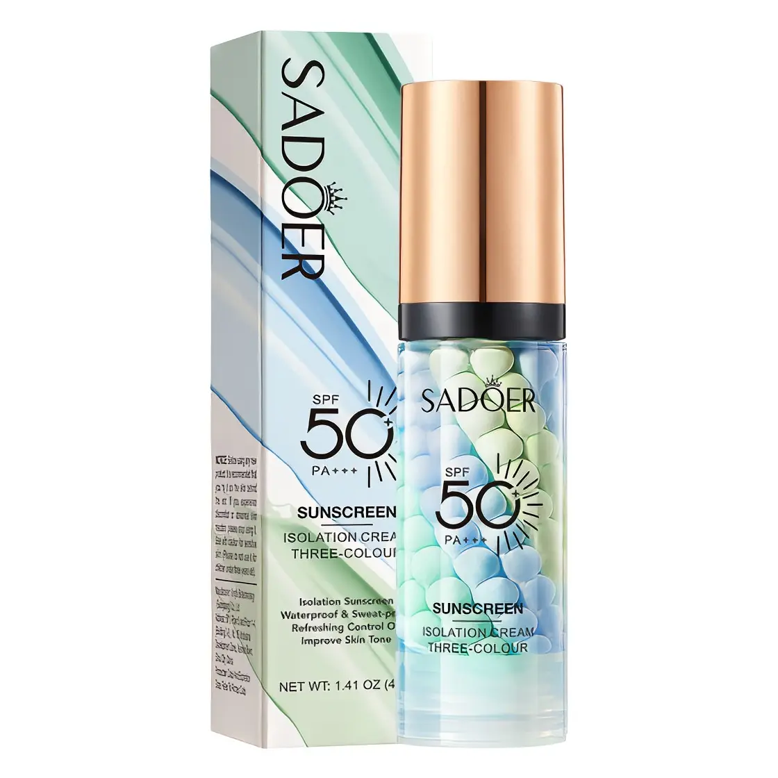 3-In-1 Face Primer Makeup Base - SPF 50 Sunscreen, Color Corrector, Waterproof Radiance Cream with Oil Control, Moisturizing, Imperfection Blurring, Skin Tone Evening - Ideal Gift Choice