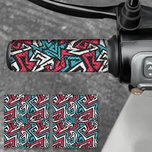 2PCS Creative Graffiti Color Change Motorcycle Stickers Grip Universal DIY Anti-skid Decorative Protective Film for Motorcycle Electric Car Bicycle Sweatproof Waterproof Wear Anti-slip Front Handlebar Decals