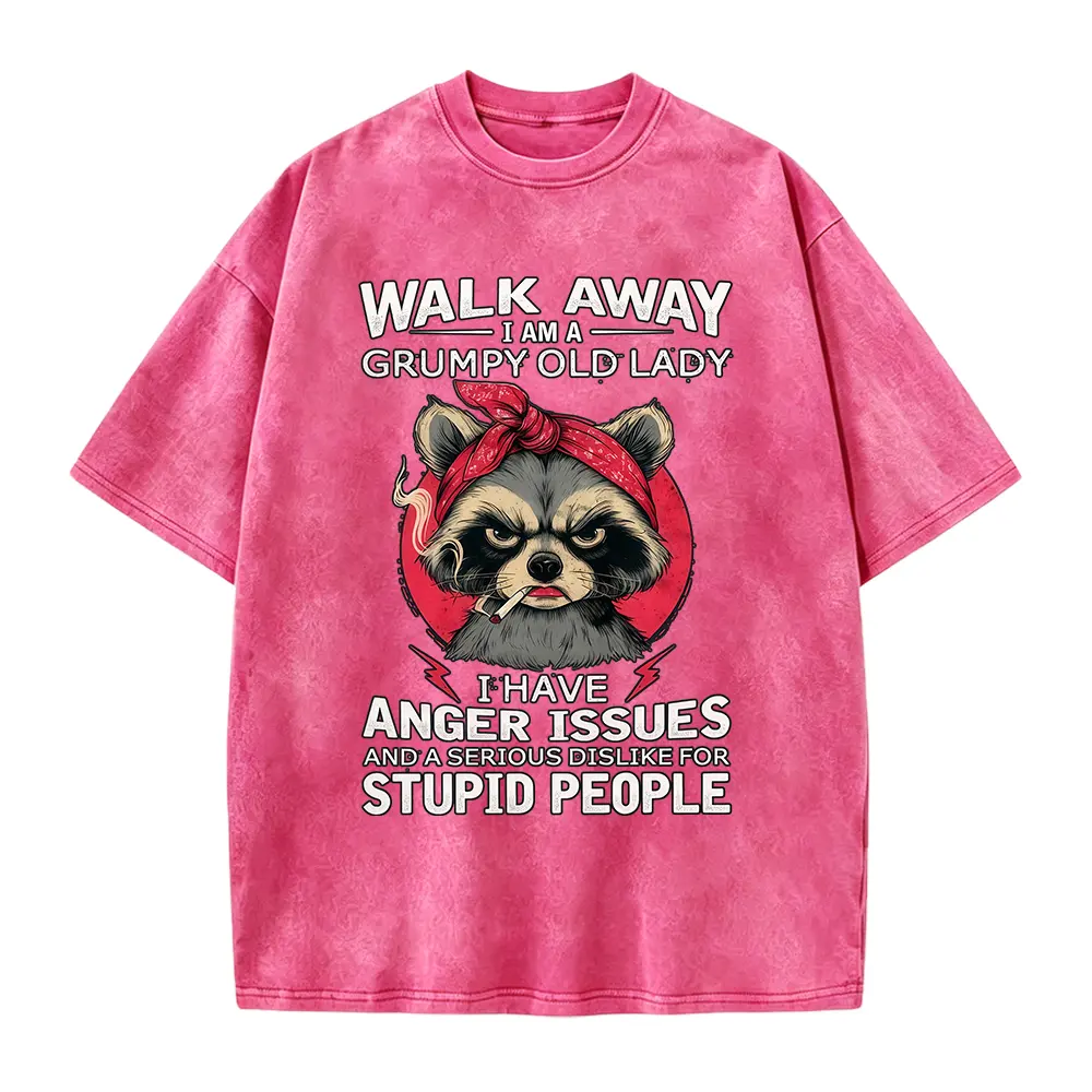 Walk Away Grumpy Old Lady Shirt, Funny Sarcastic Woman Tee, Anger Issues Quote Shirt, Sassy Attitude Graphic T-Shirt
