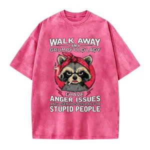 Walk Away Grumpy Old Lady Shirt, Funny Sarcastic Woman Tee, Anger Issues Quote Shirt, Sassy Attitude Graphic T-Shirt