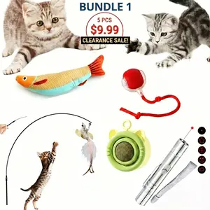 [CLOSING SALE] 5-in-1 Ultimate Cat Toy Bundle - Smart Ball, Laser, Wand & More (Clearance Price) bundles are sent randomly!