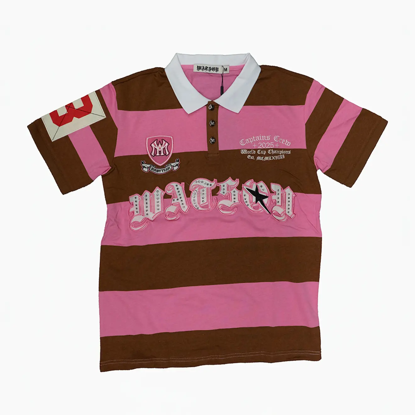 SHORT SLEEVE RUGBY POLO (PINK)