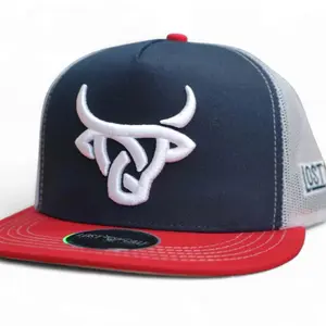 Lost Calf Texas Edition Flat Snapback Hat with Calf Design, Adjustable Snapback Closure, and Red Brim