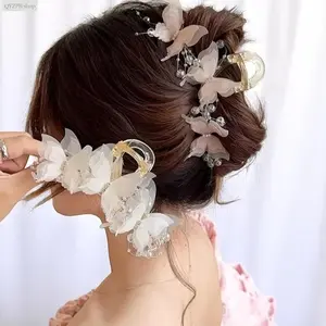 Oversized Butterfly Hair Claw Clip for Women, New 2026 Trending Hair Accessory, Elegant Large Jaw Clip for Thick Hair, Aesthetic French Style Hair Claw for Bun, Updo, Half Up Hairstyles Everyday Wear,summerwins