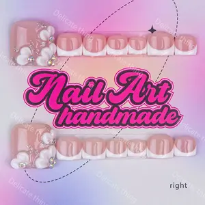Delicate thing Y2K hand-made press-on toenails four sizes to choose from (XS/S/M/L) Suitable for beach vacations and sandy beaches Handmade Nails Glitter Nails Nail Art