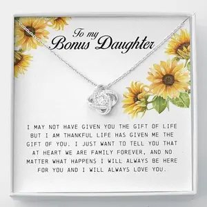 To My Bonus Daughter, Love Knot Necklace, Stepdaughter Gifts From Stepmom, Step Daughter Gifts From Stepmom, To My Stepdaughter Necklace Jewelry On Birthday
