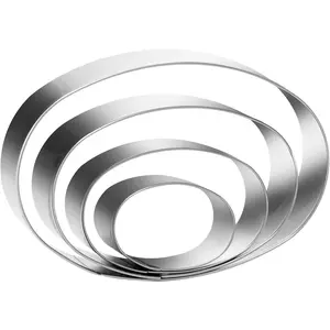 Oval Cookie  Set Large - 5 Inch, 4 Inch, 3 Inch, 2 Inch - Geometric Cookie Cutters Shapes Molds - Stainless Steel Homemade Oval Biscuit  ...