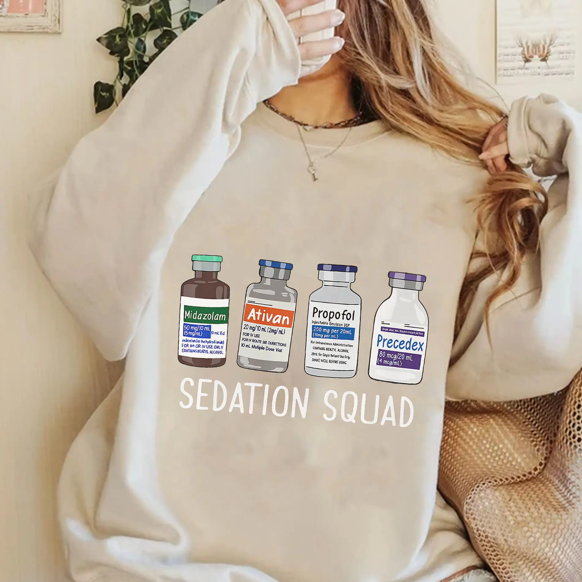 Sedation Squad Shirt, ICU Nurse Sweatshirt, Medical Critical Care Hoodie, Funny Nurse Propofol Shirt, ICU Squad Tee Cotton Crewneck