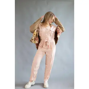 Nicky Linen Jumpsuit Blush