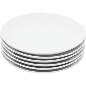 Miicol Ceramic Appetizer Plates Set of 6, White Dessert Plates 8 Inch, Small Dinner Plates, Modern Round Salad Plates, Porcelain Serving Dishes for Snack, Bread, Fruit, Microwave & Dishwasher Safe