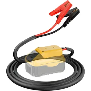 Jumper Cables with Adapter for Dewalt 20V Battery, 2FT 8AWG Portable Automotive Booster Cables, Battery Power Jumper Starter for Car Jump Starting Using Power Tool Battery