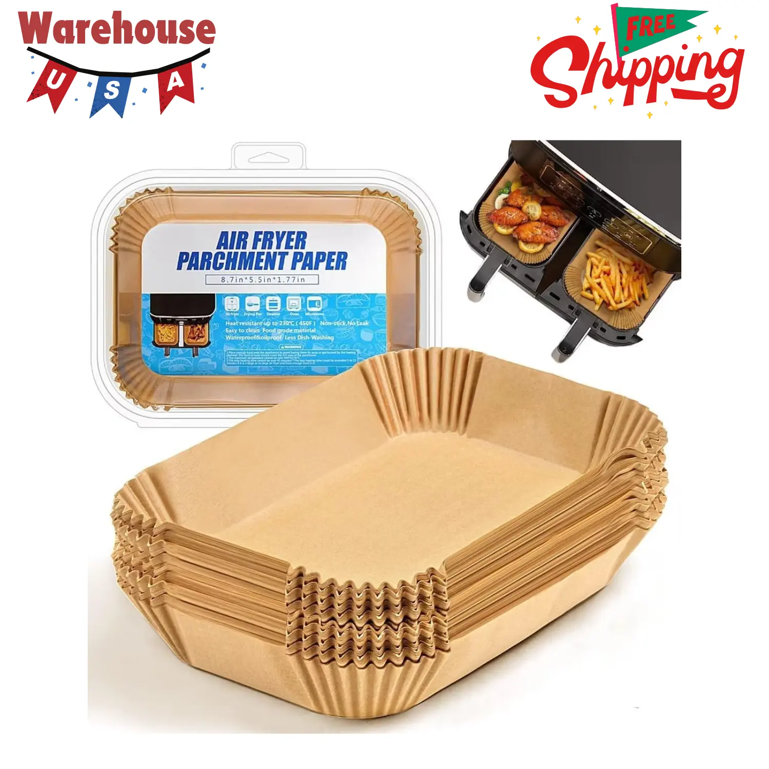 Air Fryer Liners Disposable for Ninja Airfryer: 125pcs 8.7x5.5"