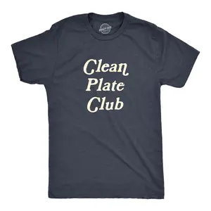 Mens Clean Plate Club T Shirt Funny Thanksgiving Dinner Lovers Tee for Guys Mens Funny T Shirts Cool Vintage Fashion T-Shirt Gift Classic Menswear Thanksgiving Apparel for Men Funny Food Short Sleeve Novelty Navy -