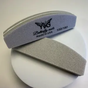 YVG Butterfly Nails  20 Buffer 100/180 -Made in USA - Professional Nail Care Tool for Smooth and Even Nail Surfaces