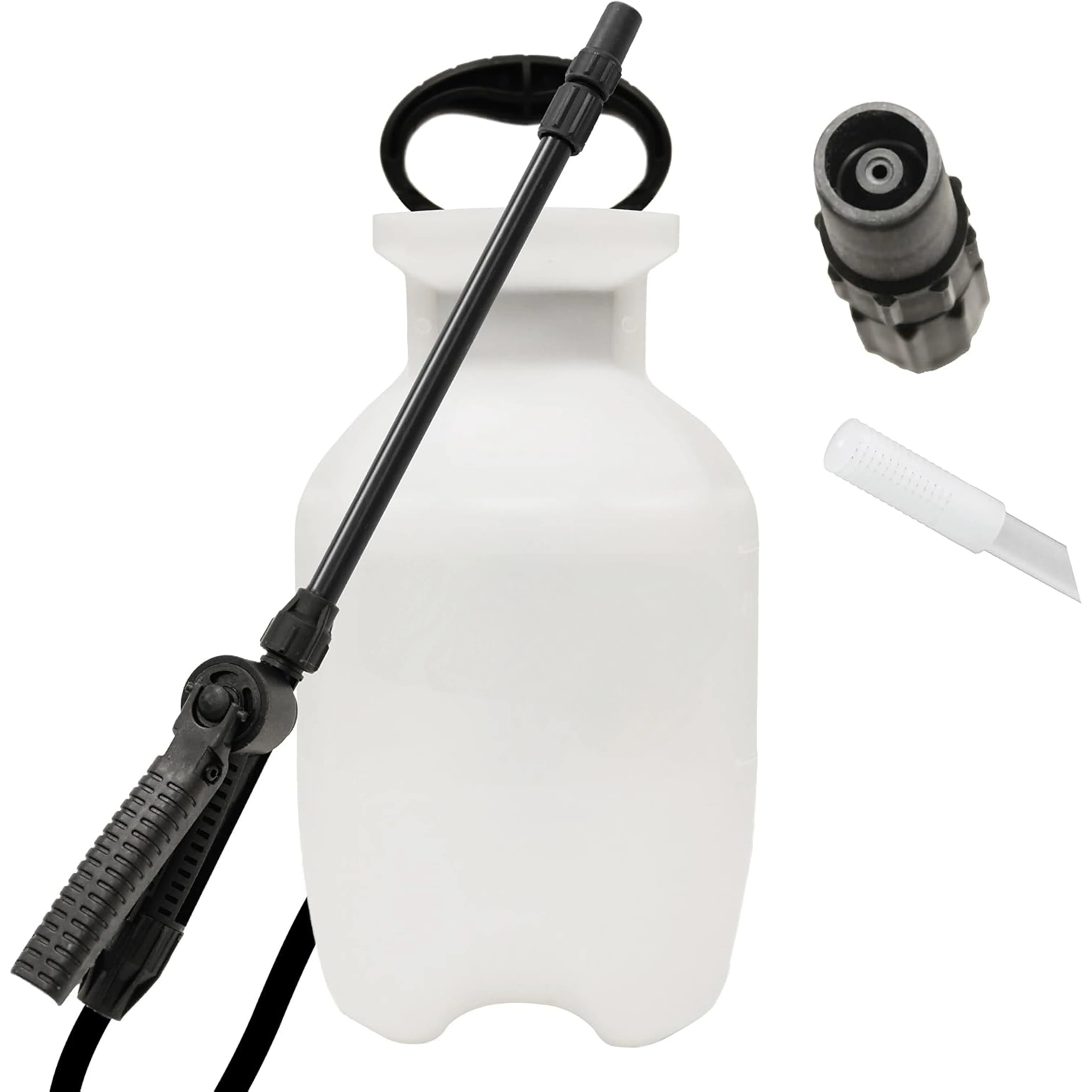 Pump Sprayer, 1-Gallon SureSpray Translucent Tank with an Easy Fill Funnel-Top Opening, Adjustable Cone Nozzle & 34" Long Reach Hose, Used for Fertilizer, Pesticides, Weeds & Pests