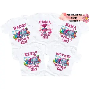 Trolls Birthday Shirts, Troll Birthday Outfit, Family Matching Birthday Shirt, Trolls Family Shirts, Trolls Shirt 729UB