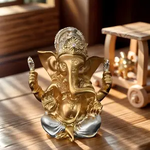 Southeast Asian Style Golden Elephant Resin Ornament, Instagram Trendy Room Decor, Feng Shui Lucky Charm, Unique Craftsmanship