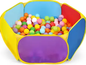 Ball Pit Large Pop Up Childrens Ball Pits Tent for Toddlers Playhouse Baby Crawl Playpen with Basketball Hoop and Zipper Storage Bag, Balls Not Included (1M Multicolor)