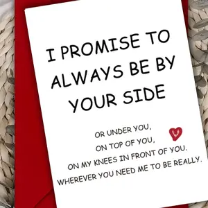 1PC Romantic Promise Greeting Card, Heartfelt Expression - 'I Promise to Always Be by Your Side' for Husband, Wife, Boyfriend, Girlfriend | for Valentine's Day, Anniversary, Engagement, Birthday & Honeymoon Gifts