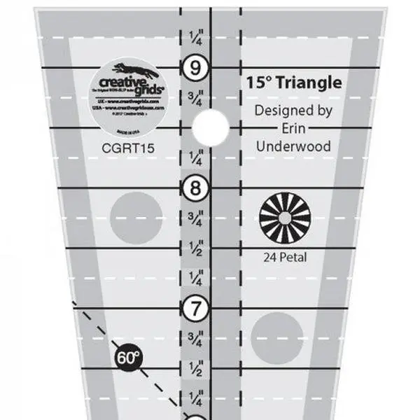 Creative Grids 15 Degree Triangle Ruler CGRT15