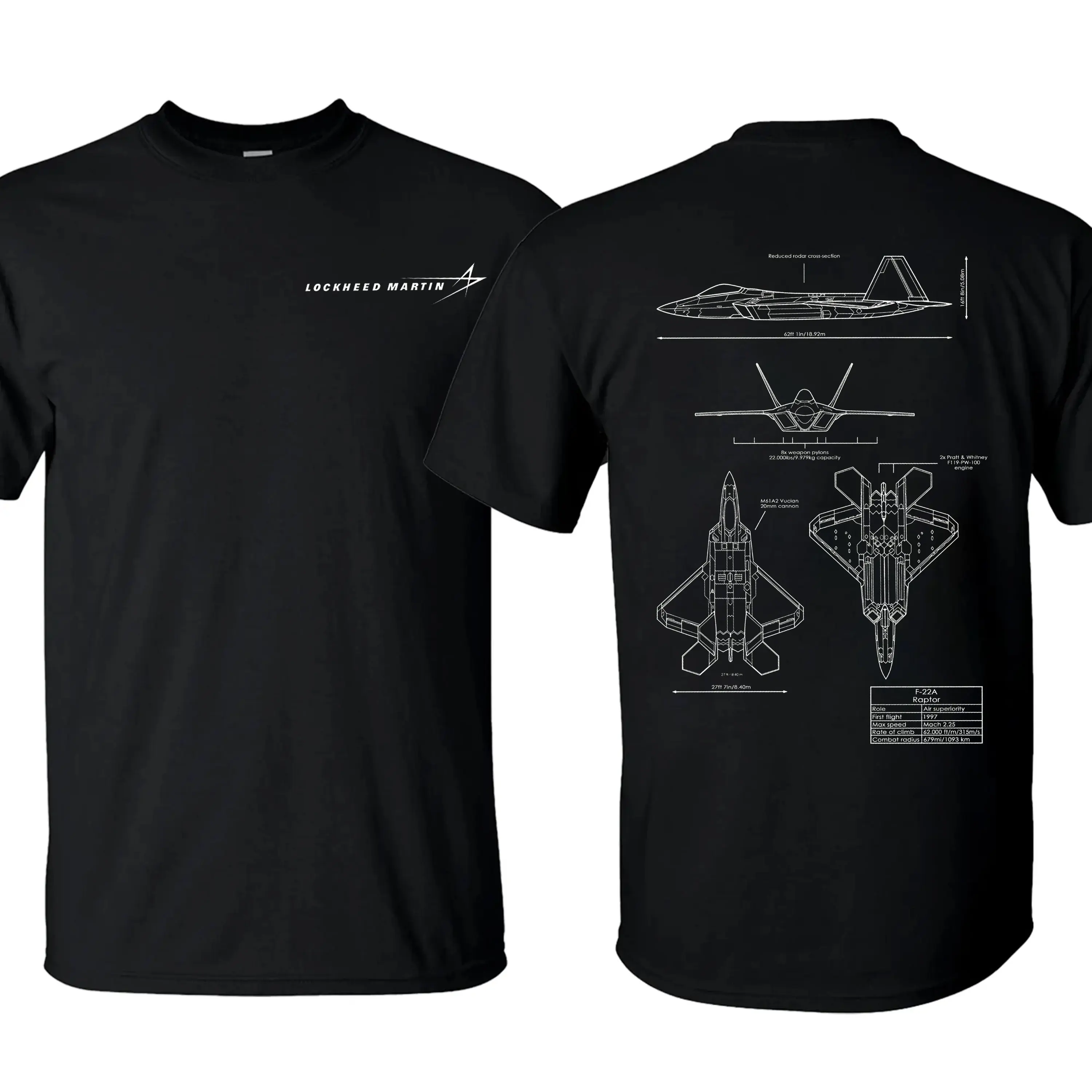 DOMINIAN F22 Raptor Blueprint T-Shirt/Hoodie Vintage Lockheed Martin Graphic Tee Military Enthusiast Streetwear Clothing Gift for Men Breathable Printing