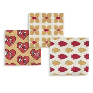 Chiefs Arrowhead Double Sided Dish Cloth Set Easy Clean Gift