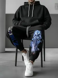 Unisex Graphic Print Casual Pants, Men's Heavyweight Joggers, Women's Fitted Skinnies with Drawstring, Pockets, All-Season Wear