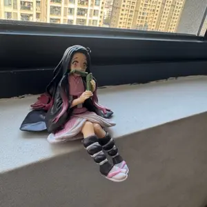 Demon Slayer Nezuko PVC Action Figure, Sitting Collectible Noodle Stopper Toy for Fans
