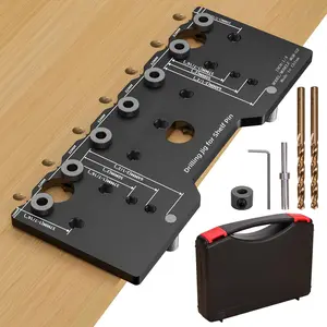 Shelf Pin Jig 1/4 Inch Aluminum Alloy Shelf Pin Drilling Jig Drill Guide for Straight Holes Shelf Pin Drilling Jig Cabinet Hardware Jig Shelf Pin Drilling Template Woodworking Tools