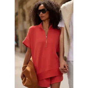 Varley: Ritchie Short Sleeve Sweat in Summer Fig