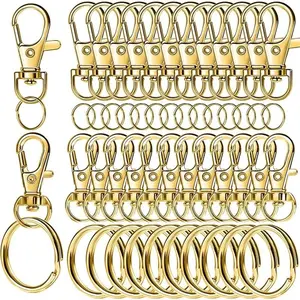 60 PCS Gold Swivel Snap Hooks & Key Rings Set – Heavy Duty Lobster Claw Clasps for Keychains, DIY Crafts, Lanyards, Bag Straps, Jewelry Making, Keychain Hardware, Metal Key Rings for Crafting Supplies & Accessories, Christmas decoration, gift for her