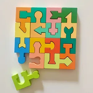 Colorful Wooden Shape Puzzle Blocks - Creative Geometric Jigsaw Game for Family Brain Teaser & Leisure Fun, Educational Logic Toy for Pattern Matching & Skill Building, Ideal Gift for Puzzle Enthusiasts & Adult Entertainment