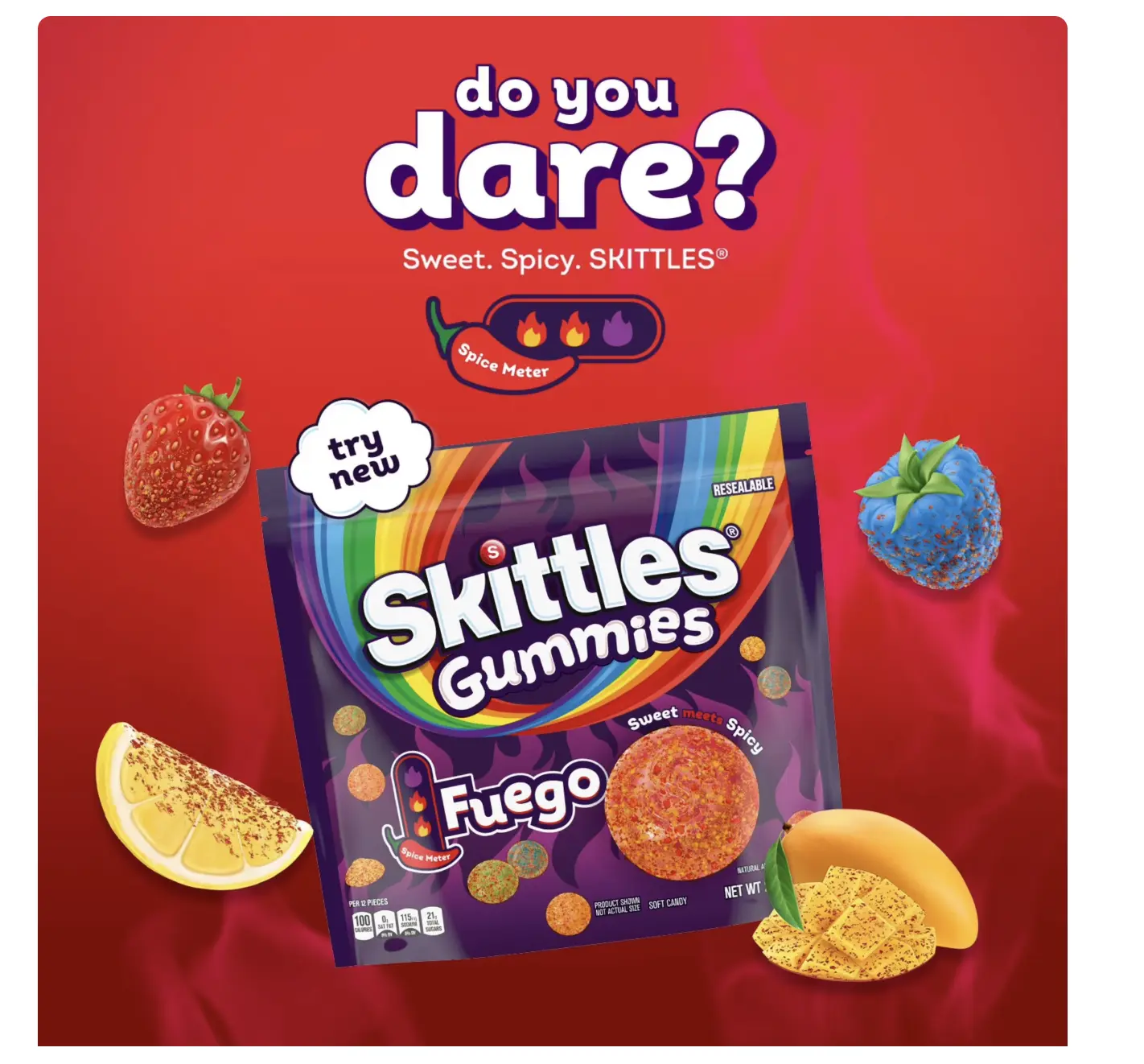 NEW! - Skittles Gummies Fuego Gummy Candy, 23 oz.