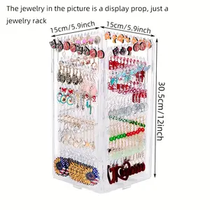 360 degree rotating earring holder storage rack, 5-layer transparent jewelry storage and storage, earring storage and storage, used for earring necklace bracelet jewelry holder