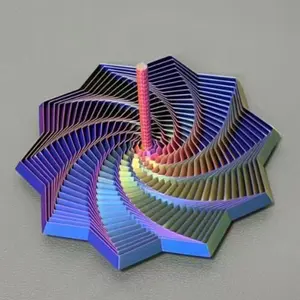 3D Printed Sensory Fidget Star, Hexagonal Fractal Design with Handle, Visual and Auditory Stress Relief Toy, Stress Relief Sculptures, Perfect Gift for Christmas & Birthdays Relaxation Stick Solution