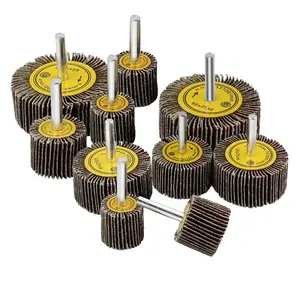10 Pcs Abrasive Flap Wheels Sander 1/4'' Shank Flap Wheel for Drill Grinder Rotary Tools (25/30/40/50/60mm)