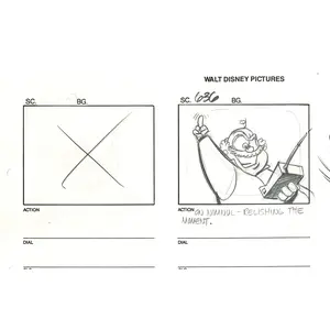 Chip n Dale Rescue Rangers Original Production Animation Storyboard Walt Disney FIRST EPISODE 1988 A197