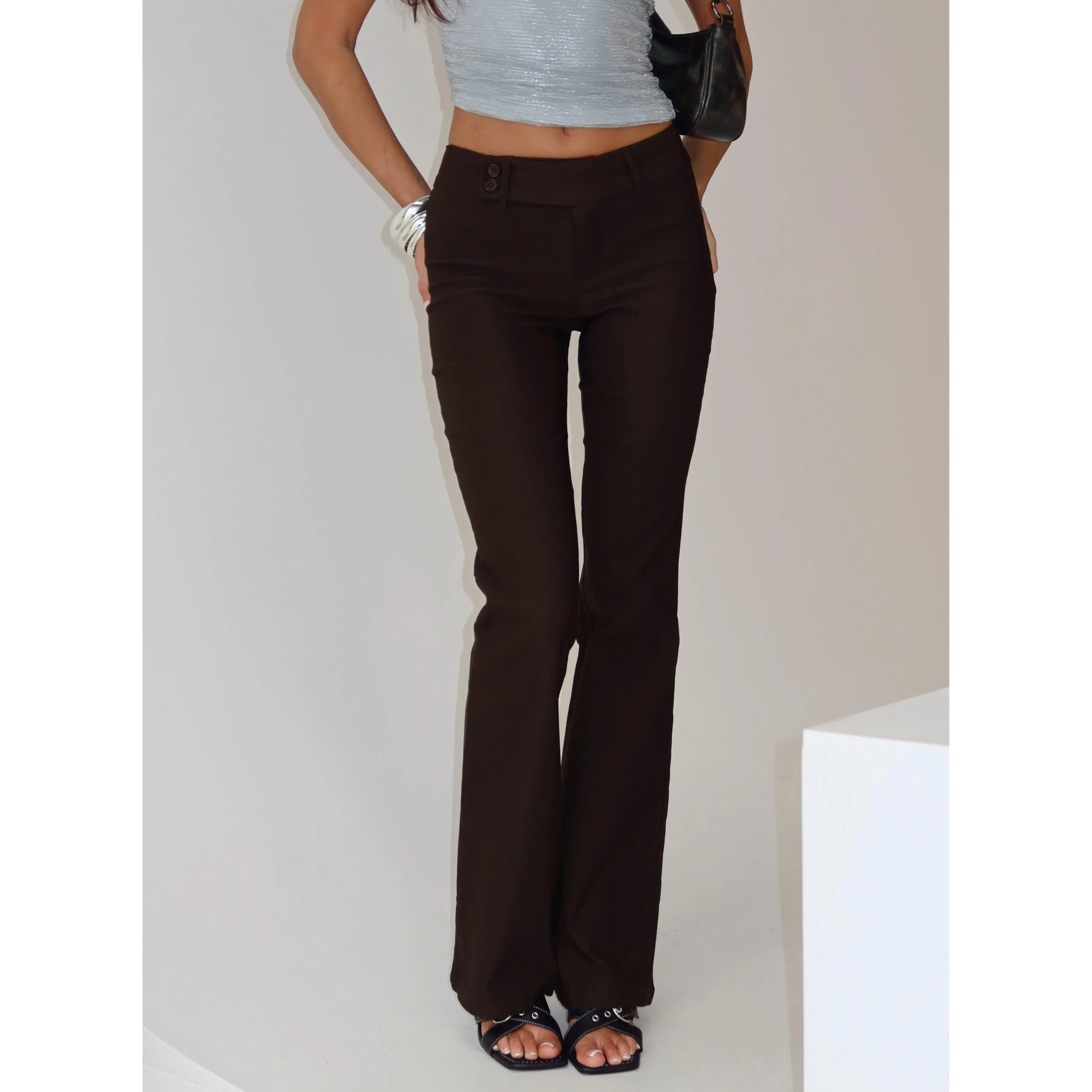 Kinkirk Flared Pants Chocolate Tall