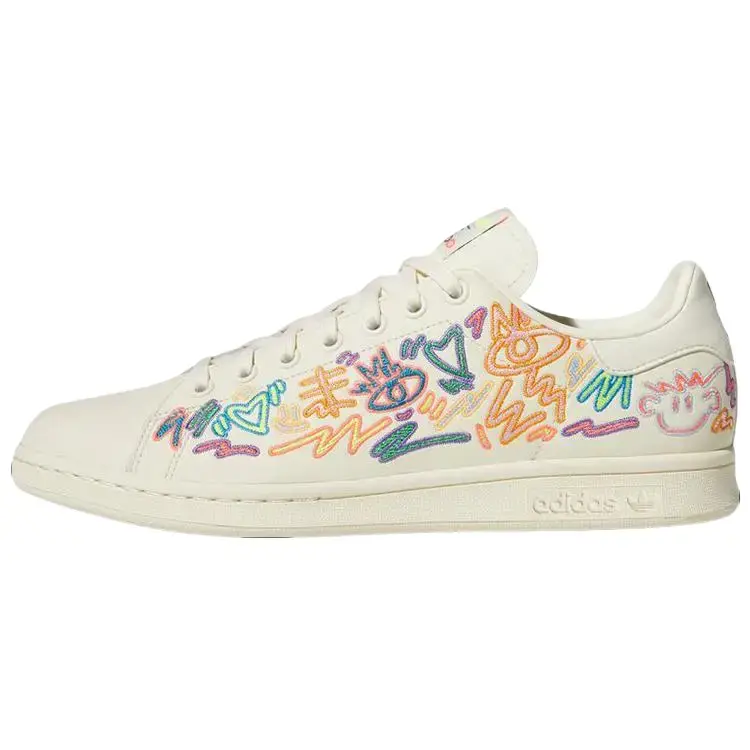 Adidas Stan Smith 'Pride' x Kris Andrew Men's Small-Size Premium Sneaker, Sports Footwear with Expressive Detailing, Standout Lifestyle Design & Everyday Wearability, Casual Wear, Artistic Look, Bold Graphics, Cushioned Sole