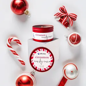 Bella Luna Candles - Cinnamon Candy Cane Christmas Candle - 100% Soy, No Phthalates Decor Cozy