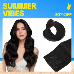 Hotbanana Summervibes Real Human Hair Clip In Hair Extensions 120g 14–24 Inch Invisible Glueless Extension for Natural & Fuller Volume