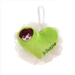 J HOPE SHOWER LOOFAH - Unique Heart-Shaped Design for Enhanced Shower Time & Easy Use in Various Settings