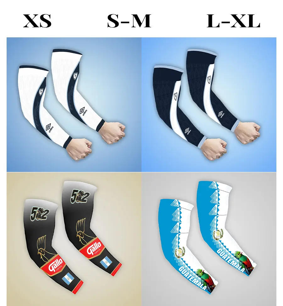 6 Guatemalan Design Sports Arm Sleeves Cover, Outdoor Sun Protection Arm Sleeve, Sports Protective Gear (502 Chapines Style)