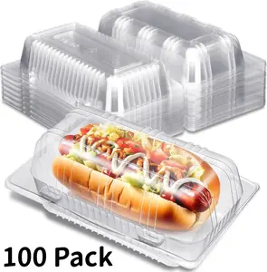 100 Pack Clear Plastic Takeout Containers with Hinged Flip-Top Lids | BPA-Free Disposable Clamshell Boxes for Salad, Hamburger, Cake, Hot Dog | Stackable, Leakproof, Food-Grade | Ideal for Catering, Restaurants, Parties, Picnics, Meal Prep & To-Go Use