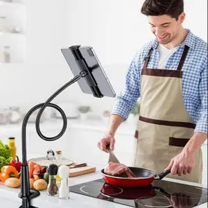 360 Degree Rotatable Phone Holder, Cellphone Holder, 1 Count Adjustable Gooseneck Tablet Holder, Phone Stand for Desk, Cell Phone Clip Bed Holder, Lazy Long Arm Bed Desk Bracket, Mount