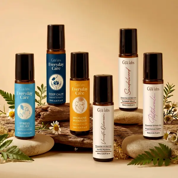 Gya Labs Essential Oil Roll on - Pure & Natural Vanilla Perfume Oil for Skin, Relaxing