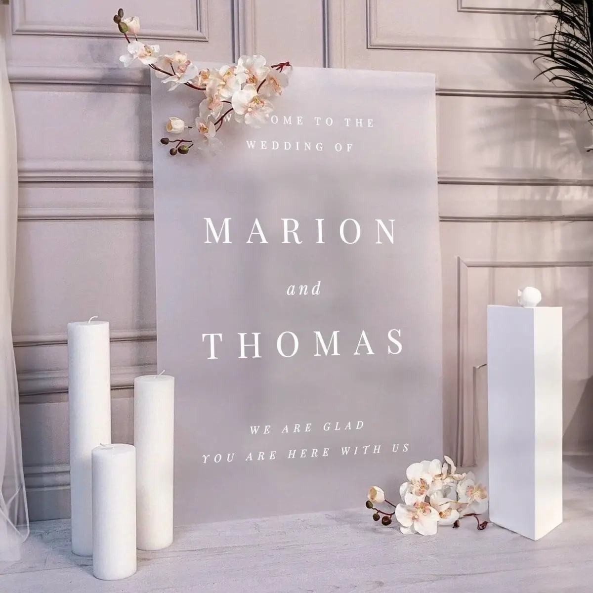 Personalized Frosted Acrylic Wedding Welcome Sign